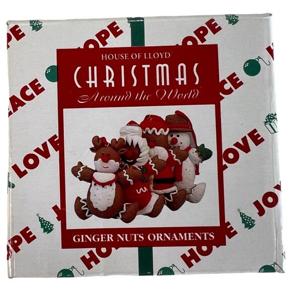 1996 House Of Lloyd Christmas Ornaments Set Of 3 Gingerbread Ginger Nuts Santa - Picture 8 of 10